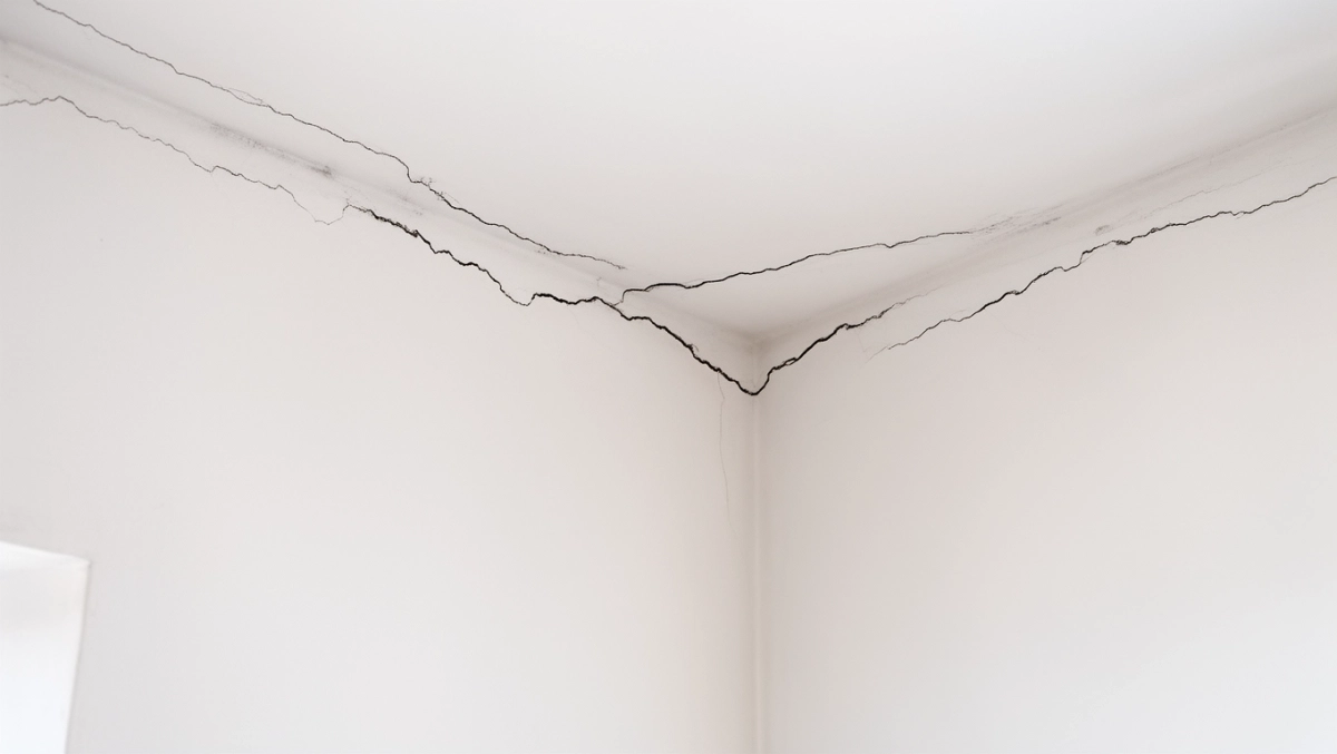Pęknięcia na łączeniu sufitu i ściany